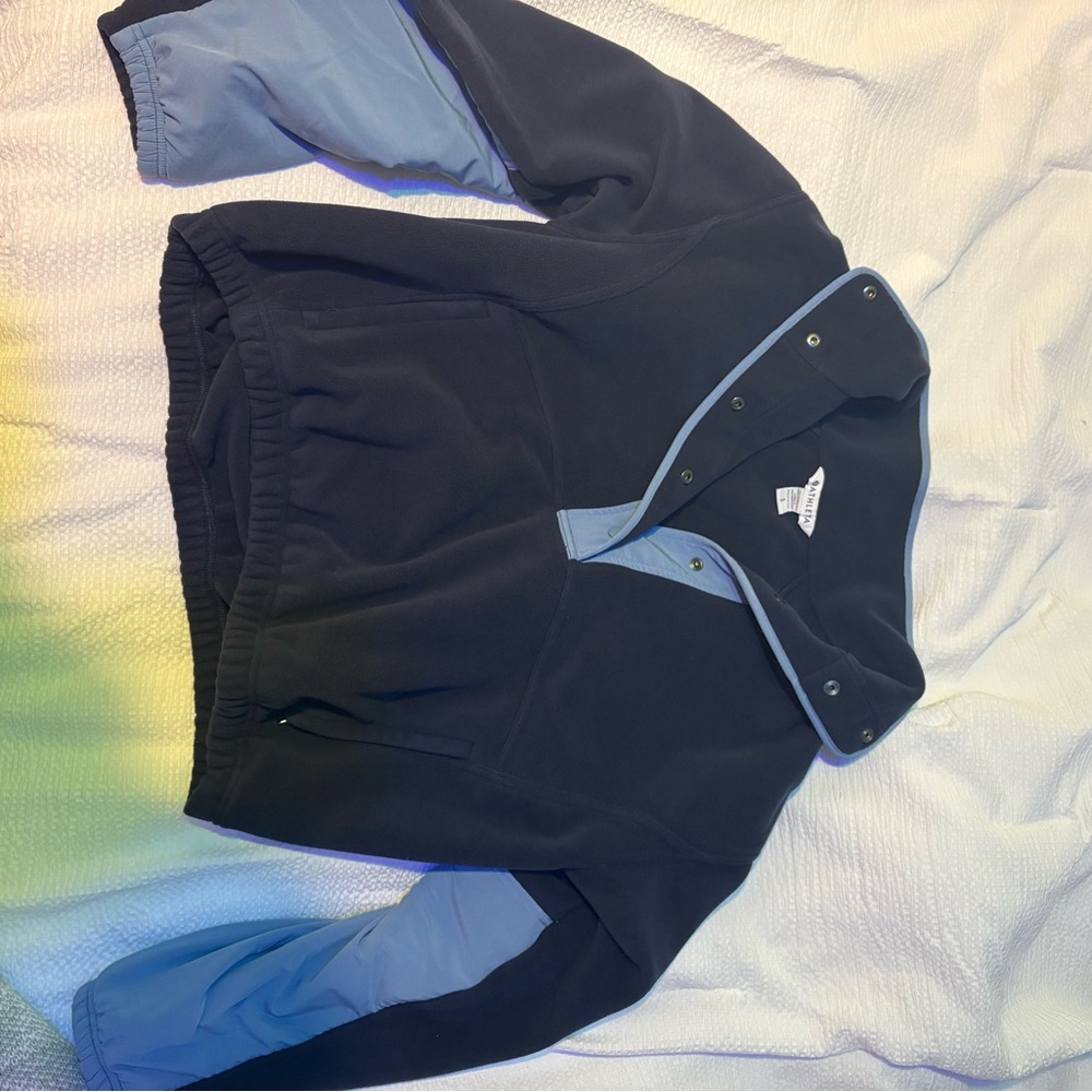Athleta Blue snap button Pullover - image 2
